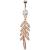 Rose Gold-Plated Feathery Petals Belly Bar - view 1