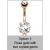 Rose Gold-Plated Dangly Jewelled Belly Bar - view 3