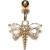 9ct Gold Small Dragonfly Belly Bar - view 1