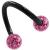 1.6mm Gauge PVD Black on Steel Spiral with Smooth Glitter Balls - view 1