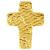 1.2mm Gauge Rippled PVD Gold on Titanium Crucifix Attachment - Internally-Threaded - view 1