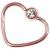 Jewelled Heart PVD Rose Gold Ball Closure Ring - view 1