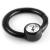 PVD Black on Titanium Jewelled Disc Hinged Ring - view 1