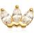 1.2mm Gauge 14ct Yellow Gold Triple Jewelled Marquise Attachment - Internally-Threaded - view 1