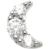 1.2mm Gauge 14ct White Gold Jewelled Crescent Moon Attachment - Internally-Threaded - view 1