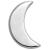 1.2mm Gauge 14ct White Gold Crescent Moon Attachment - Internally-Threaded - view 1