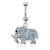 Jewelled Steel Elephant Belly Bar - view 1